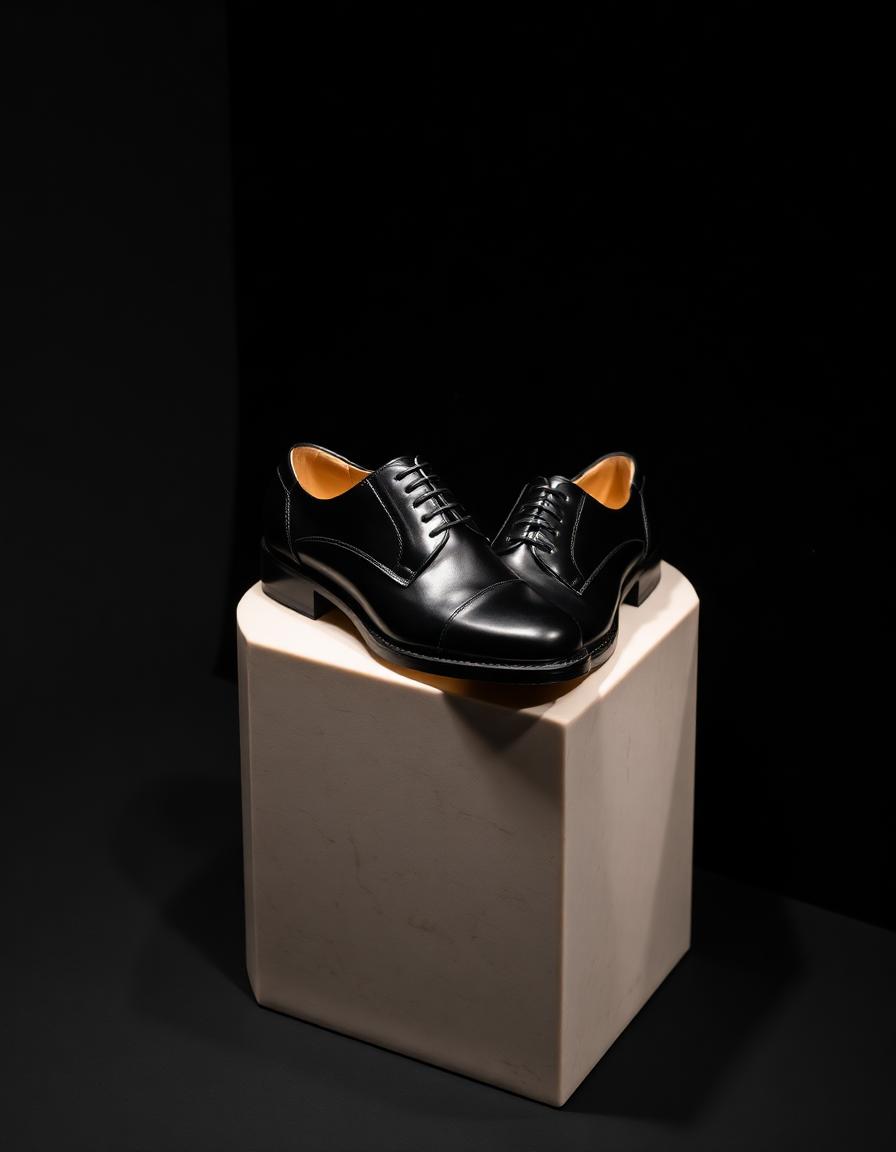 The No. 01 Derby in black calf leather, ODCORRECT