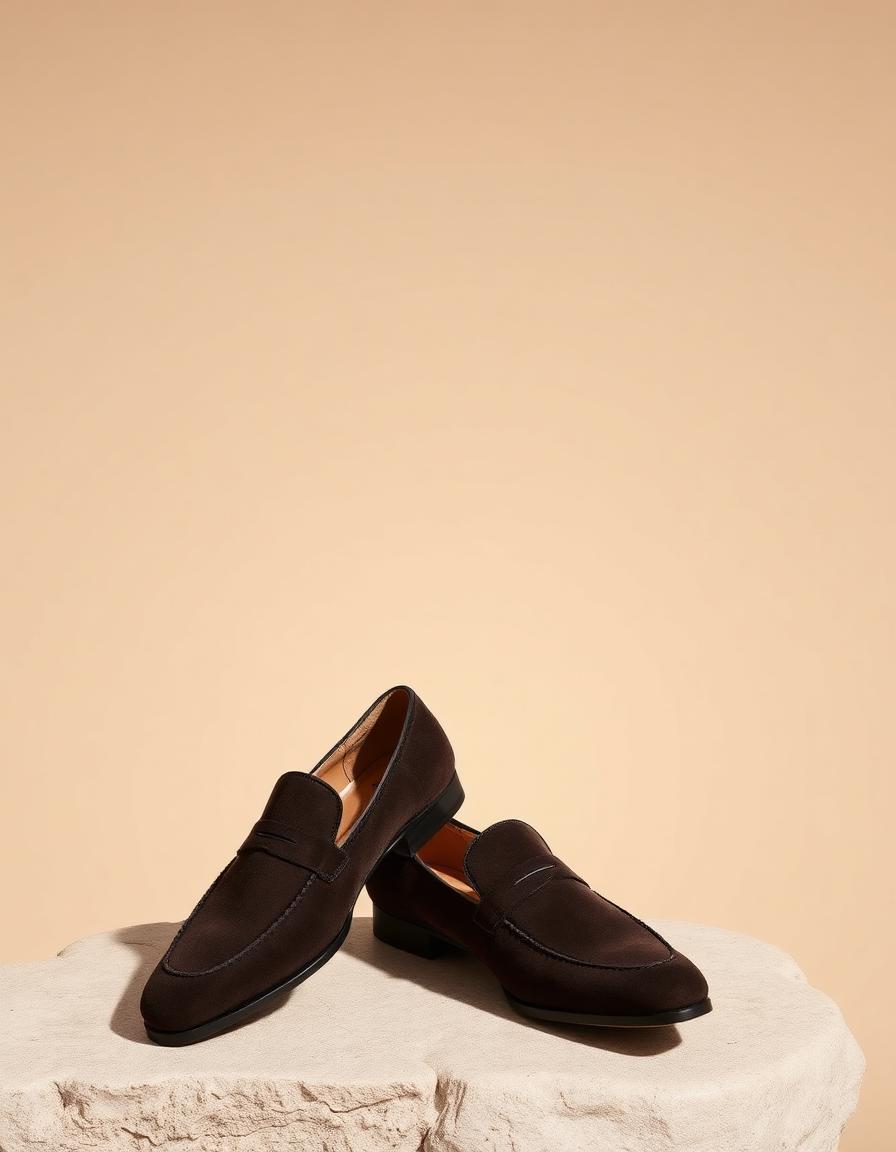 The House Loafer in dark brown suede, ODCORRECT
